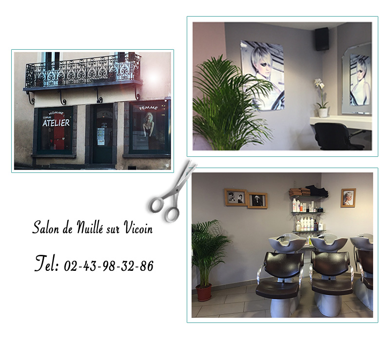 Salon de coiffure - Atelier Coiffure Nuillé sur Vicoin - Tél :02.43.98.32.86