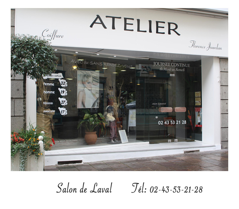 Salon de coiffure - Atelier Coiffure Laval - Tél :02.43.53.21.28